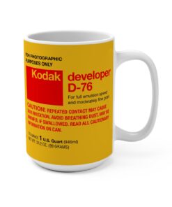 15oz Kodak D-76 Film Developer Label Mug | Vintage Photography Graphics