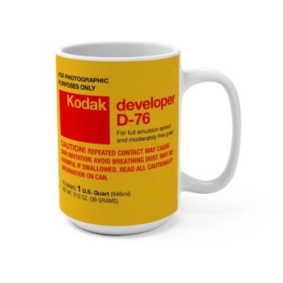 15oz Kodak D-76 Film Developer Label Mug | Vintage Photography Graphics
