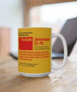 15oz Kodak D-76 Film Developer Label Mug | Vintage Photography Graphics