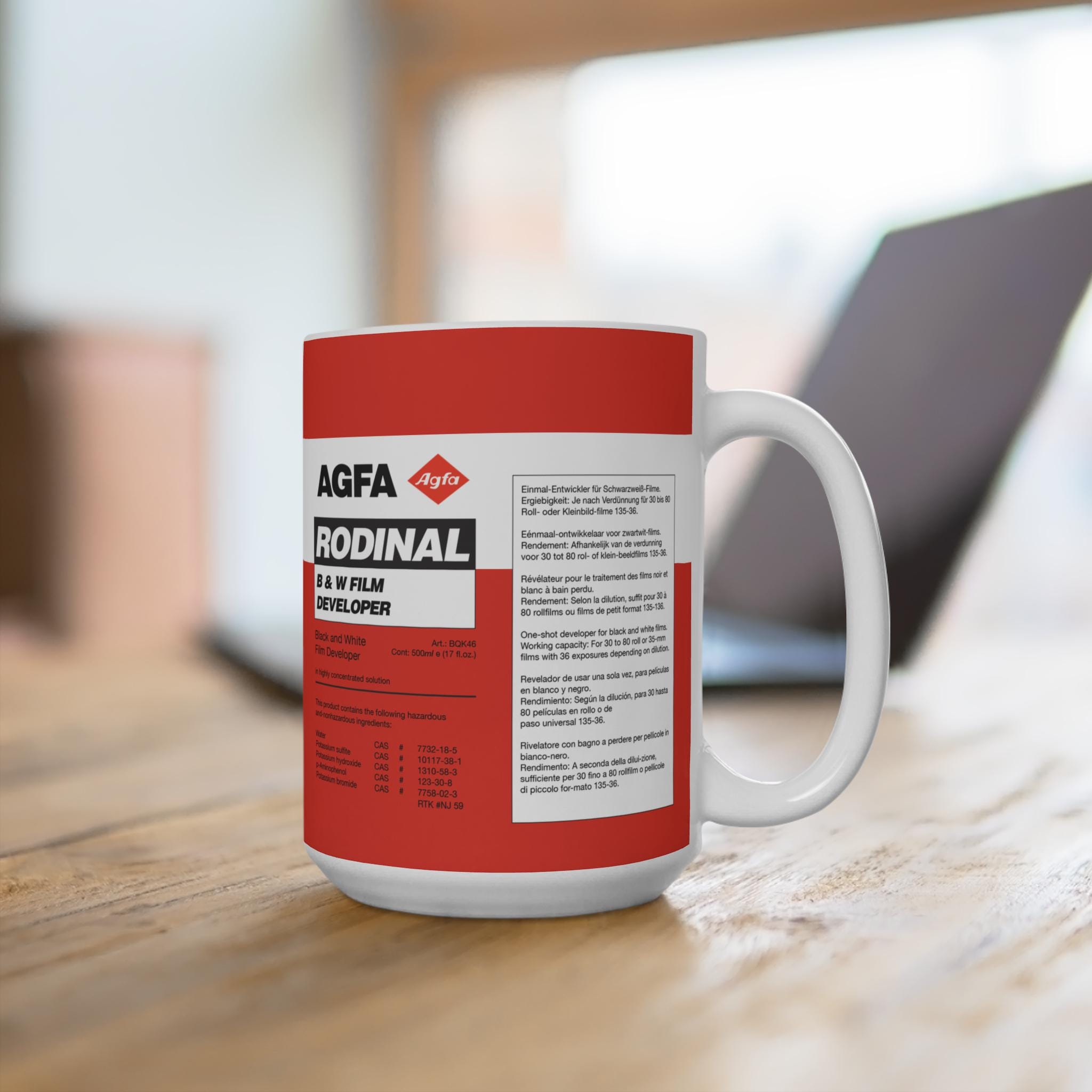 15oz Rodinal Mug Film Photography Gift for Darkroom Lovers Developer Coffee Cup